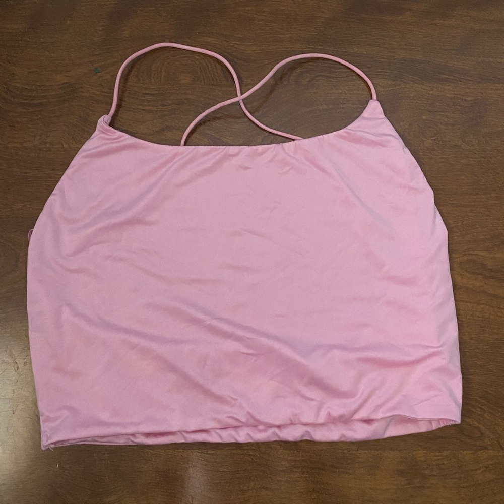 Pink Spaghetti Strap Crop Top Women